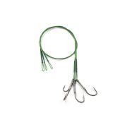 Поводок стальной NAMAZU Leader 1х7 Nylon Coated Green, d-0,42 мм, L-30 см, с живцовым крючком 4715 D
