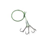 Поводок стальной NAMAZU Leader 1х7 Nylon Coated Green, d-0,48 мм, L-40 см, с двойным крючком 7826 Do