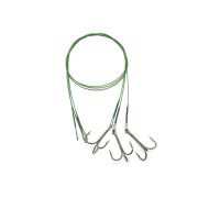 Поводок стальной NAMAZU Leader 1х7 Nylon Coated Green, d-0,48 мм, L-40 см, с тройным крючком 35647 R