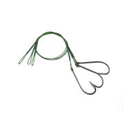 Поводок стальной NAMAZU Leader 1х7 Nylon Coated Green, d-0,39 мм, L-20 см, с одинарным крючком 92247