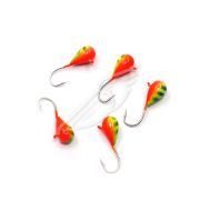 Мормышка вольф"ЯМАН"Капля с ушк, р.3,вес 0,50,цв.черн/кр.(уп.5 шт.)