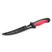 Нож разделочный "СЛЕДОПЫТ" филейный, прорезиненная ручка, дл. клинка 150 мм, черный, в чехле/60/