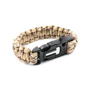 Браслет "СЛЕДОПЫТ" из паракорда со свистком и огнивом, 24,5х2 см/250/