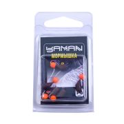 Мормышка безнасад. ЯМАН "Гвоздешарик" матовый шоколад , d-4 мм, вес 1,2 г, шарик оранж. неон(уп.5шт)