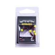 Мормышка безнасад. ЯМАН "Гвоздешарик" матовый шоколад, d-2,5 мм, вес 0,6 г, шарик желт.неон (уп.5шт)