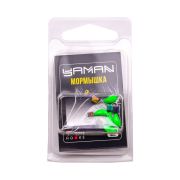 Мормышка безнасад. ЯМАН "Банан" зеленый, d-3,5 мм, вес 0,7 г, кубик хамелеон (уп. 5 шт.)