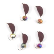 Мормышка безнасад. ЯМАН "Банан" матовый шоколад, d-4,5 мм, вес 1,3 г, кристалл хамелеон (уп. 5 шт)