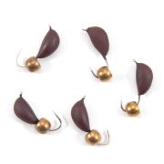 Мормышка безнасад. ЯМАН "Банан" матовый шоколад, d-4,5 мм, вес 1,3 г, шарик латунный (уп.5 шт)