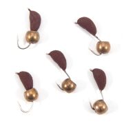 Мормышка безнасад. ЯМАН "Банан" матовый шоколад, d-3,5 мм, вес 0,7 г, шарик латунный (уп.5 шт)