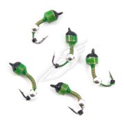 Мормышка вольф. безнасадочная "ЯМАН" Лесотка №4, d-4 мм, L-10 мм, вес 1,00 г, фц. желтый шар, цв. кр