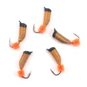 Мормышка вольф. безнасадочная "ЯМАН" Ручейник №6, d-2,5 мм, L-8.5 мм, вес 0,80 гр., рыбий глаз, цв.