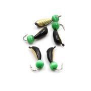 Мормышка вольф. безнасадочная "ЯМАН" Ручейник №7, d-2,5 мм, L-9.5 мм, вес 0,90 гр., рыбий глаз, цв.