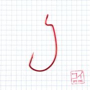 Крючок KOI "SUPER LOCK WORM ", размер 2/0 (INT), цвет RED, офсетный (10 шт.)