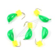 Мормышка безнасад. ЯМАН "Банан" зеленый, d-4,5 мм, вес 1,3 г, ядреный кубик желтый (уп. 5 шт.)