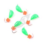 Мормышка безнасад. ЯМАН "Банан" зеленый, d-4,5 мм, вес 1,3 г, ядреный кубик красный (уп. 5 шт.)