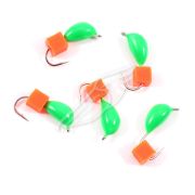 Мормышка безнасад. ЯМАН "Банан" зеленый, d-3,5 мм, вес 0,7 г, ядреный кубик красный (уп. 5 шт.)