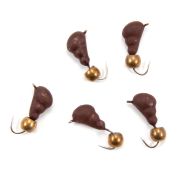 Мормышка безнасад. ЯМАН "Муравей с ушком" матовый шоколад, вес 1,2 г, шарик латунный (уп. 5 шт.)