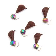 Мормышка безнасад. ЯМАН "Муравей с ушком" матовый шоколад, вес 0,6 г, кристалл хамелеон (уп. 5 шт.)