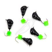 Мормышка безнасад. ЯМАН "Муравей с ушком", вес 1 г, ядреный кубик зелёный (уп. 5 шт.)