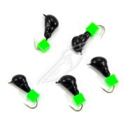 Мормышка безнасад. ЯМАН "Муравей с ушком", вес 0,6 г, ядреный кубик зелёный (уп. 5 шт.)