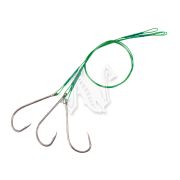 Поводок стальной NAMAZU Leader 1х7 Nylon Coated Green, d-0,42 мм, L-20 см, с одинарным крючком 92247