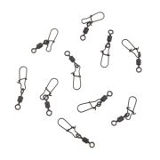 Вертлюг с застежкой Namazu Pro ROLLING RIBBED SWIVEL WITH NICE SNAP, цв. Carbon, р. 6, test-27 кг, к