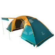 Палатка летняя кемпинговая двухслойная СЛЕДОПЫТ YUKON-4 с 2 входами, 4-х местная, 470х240х190 см/4/