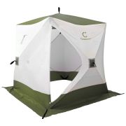 Палатка зимняя куб СЛЕДОПЫТ 1,8 х1,8 м, Oxford 210D PU 1000, S по полу 3,2  кв.м, цв. оливковый/бел