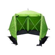 Шатер СЛЕДОПЫТ быстросборный, 5 стен, 3,4х3,25 м, h-2,30 м, S по полу 7,6 кв.м, цв. ЯРКО-ЗЕЛЕНЫЙ