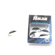 Мормышка вольф"ЯМАН"Супер банан с ушк, р.2,2 вес 0,50 цв.черн.никель(уп.5 шт.)