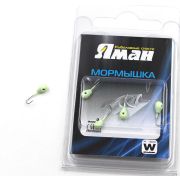 Мормышка вольф"ЯМАН"Капля с отв, р.4, вес 0,90,цв,фосфор (уп.5 шт.)