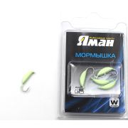 Мормышка вольф"ЯМАН"Супер банан с ушк, р.3,вес 0,90 цв.фосф.(уп.5 шт.)