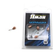 Мормышка вольф"ЯМАН"Капля с фосф. с отв, р.3,вес 0,30 цв.медь(уп.5 шт.)