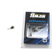 Мормышка вольф"ЯМАН"Капля с фосф. с отв, р.3,вес 0,30 цв.черн.никель(уп.5 шт.)