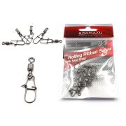 Вертлюг с застежкой Namazu ROLLING RIBBED SWIVEL WITH NICE SNAP, цв. BN, р. 7, test-23 кг, катаный (