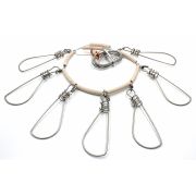 Кукан Namazu металл. трос 3,0 м, d-1,5 мм, 7 карабинов на пруж. (уп. пакет)/30/