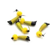 Мормышка вольф. безнасадочная "ЯМАН" Ручейник №4, d-2 мм, L-8.5 мм, вес 0,70 гр.,кристалл желтый, цв