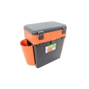 Ящик для зимней рыбалки "FishBox" Helios с навесными карманами, 19 л, оранжевый/4/