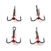 Крючок-тройник светофор Namazu с каплей и камнем, размер 8 (INT), цвет RW (5 шт.)/320/