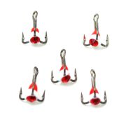 Крючок-тройник светофор Namazu с каплей и камнем, размер 14 (INT), цвет RW (5 шт.)/320/