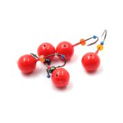 Мормышка литая ЯМАН "Дробинка Бол.", вес 1 гр., кр. Kumho №23, цв. фц. красный (уп. 5 шт.)