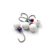 Мормышка литая ЯМАН "Дробинка", вес 0,5 гр., кр. Kumho №41, цв. бел. с/накопит. (уп. 5 шт.)