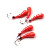 Мормышка литая ЯМАН "Зубок Бол.", вес 0,8 гр., кр. Kumho №31, цв. фц. красный (уп. 5 шт.)