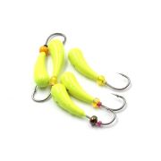 Мормышка литая ЯМАН "Зубок Мал.", вес 0,6 гр., кр. Kumho №30, цв. фц. желтый (уп. 5 шт.)