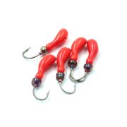 Мормышка литая ЯМАН "Мотылек", вес 0,7 гр., кр. Kumho №58, цв. фц. красный (уп. 5 шт.)