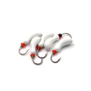 Мормышка литая ЯМАН "Мотылек", вес 0,9 гр., кр. Kumho №59, цв. бел. с/накопит. (уп. 5 шт.)