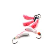 Мормышка литая ЯМАН "Мотылек", вес 0,9 гр., кр. Kumho №59, цв. фц. красный с/накопит. (уп. 5 шт.)