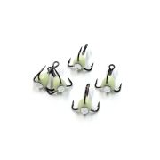 Крючок-тройник ЯМАН с камнем, размер 16 (INT), цвет С/Н (5 шт.)