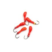 Мормышка литая ЯМАН "Мотылек", вес 0,5 гр., кр. Kumho №57, цв. фц. красный (уп. 5 шт.)