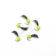 Мормышка вольф. безнасадочная "ЯМАН" Ручейник №7, d-2.5 мм, L-9.5 мм, вес 0,95 гр., фц. желтый шар,